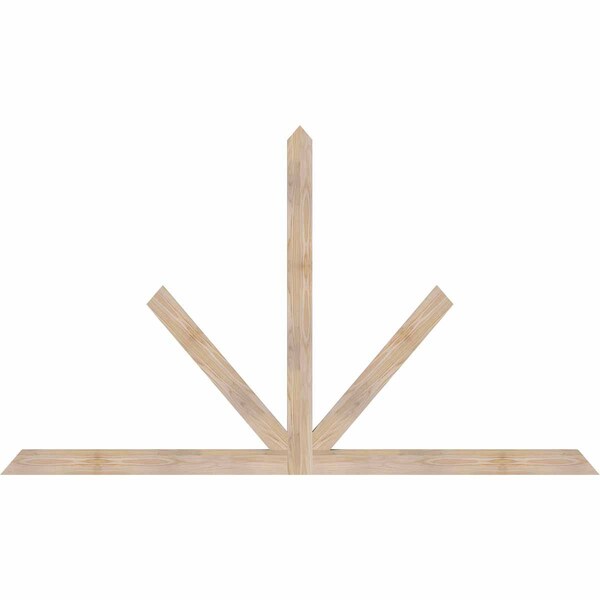 Ekena Millwork Saratoga Smooth Timber Gable Bracket, Douglas Fir, 84"W x 49"H x 1 1/2"D x 3 1/2"F, 14/12 Pitch GBW084X49X0204SAR00SDF - main